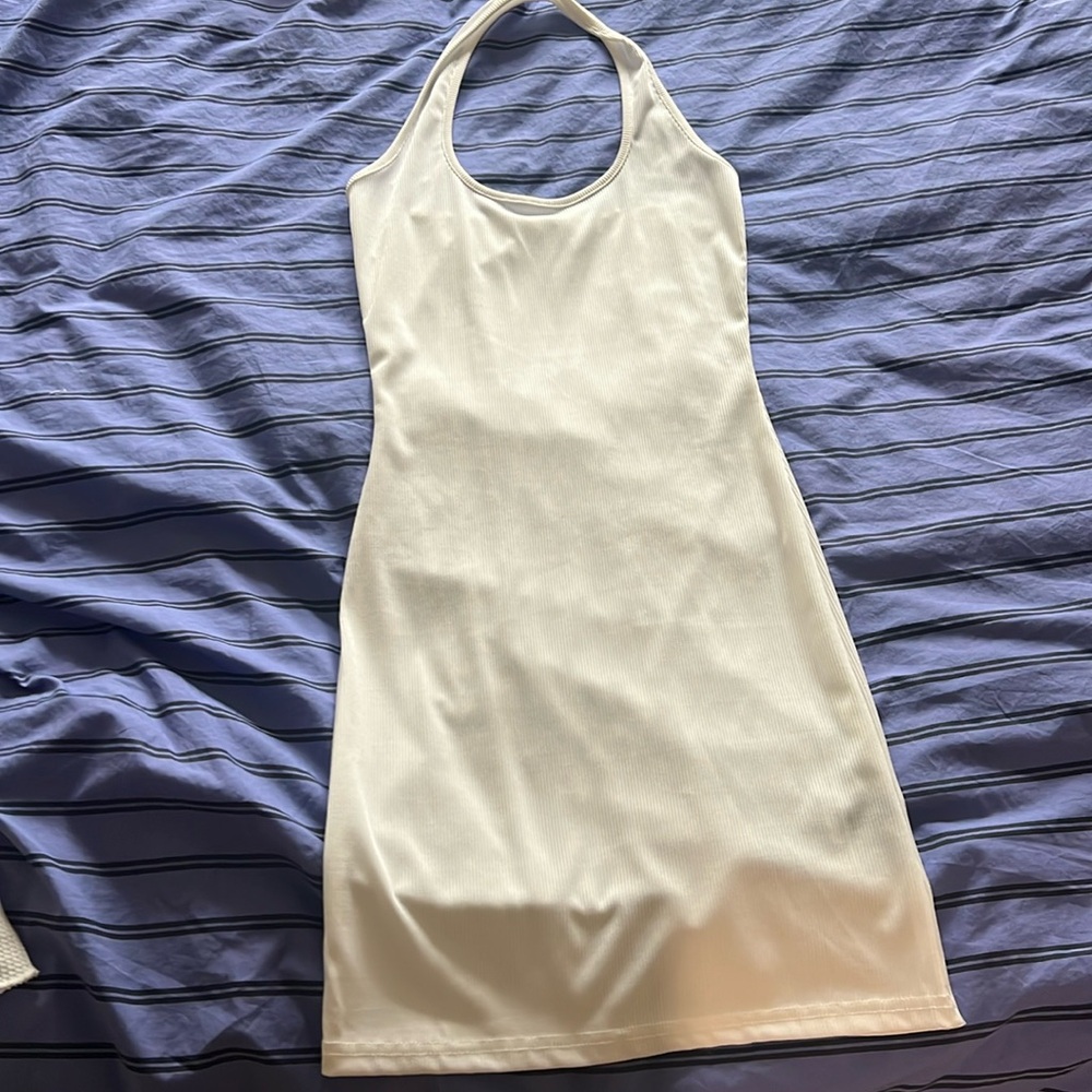 Off White Halter Dress